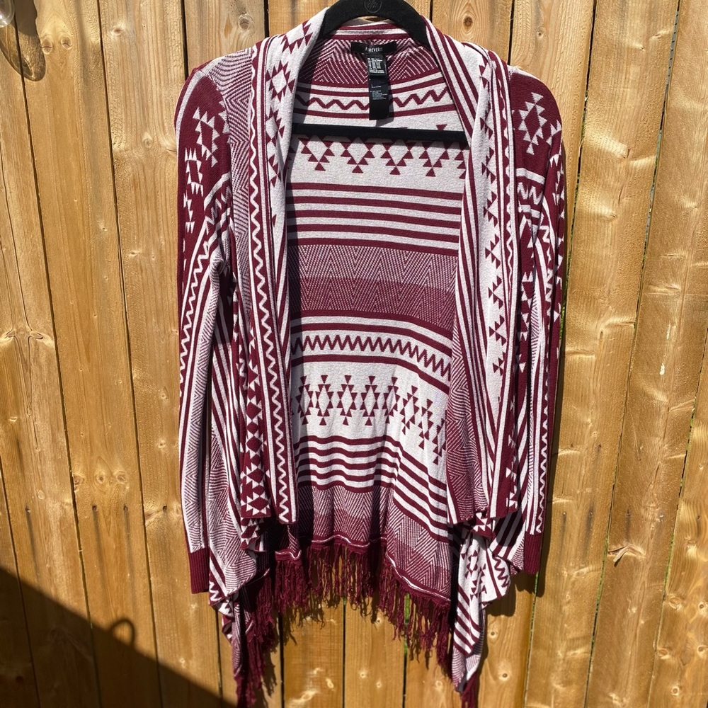 Red and White patterned sweater